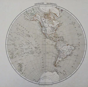 Western Hemisphere North & South America 1874 Flemming detailed large map - Picture 1 of 4