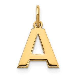 14k Yellow Gold Letter A Initial Pendant Gift for Mother - Picture 1 of 4