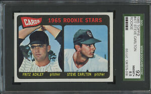 1965 Topps #477 St. Louis Cardinals Rookie Stars Steve Carlton SGC 92 NM/MT+ 8.5