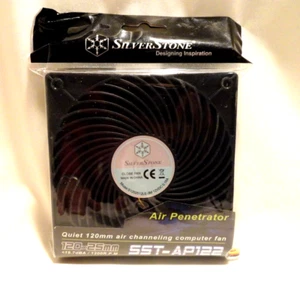 SILVERSTONE PÉNÉTRATEUR D'AIR SILENCIEUX 120 MM X 25 MM CANALISATION D'AIR ORDINATEUR VENTILATEUR SST-AP - Photo 1/7