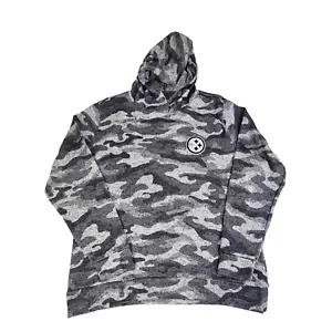 Pittsburgh Steelers Antigua Metallic Logo Pullover Hoodie Gray Camo Large #1365 - Picture 1 of 15