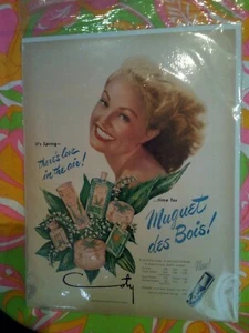 Coty Perfume Muguet des Bois Vintage Magazine Print Ad Advertisement 1950s Lady - Picture 1 of 2