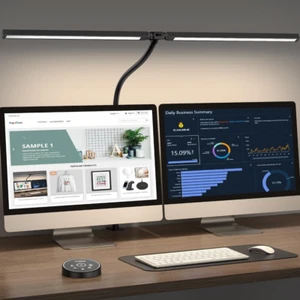 Led Desk Lamp for Office Home - Eye Caring Architect Lamp with Clamp,Dual Screen - Picture 1 of 12