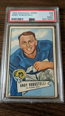 Andy Robustelli 1952 Bowman Large #85 RC HOF PSA 3 (MK) - Image 1 of 2