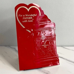 Glossy Vintage VALENTINE'S DAY Card FOR FATHER American Greetings 1978 +Envelope - Picture 1 of 7