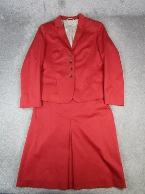 Rene Lezard 裙子套装女式 De 40 Us 8 红色棉 — 第 1/4 张图片