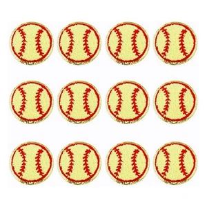 12 Stück Baseball-Aufnäher mit Goldenen Rändern, Baseball-Applikation, Base3628 - Bild 1 von 6