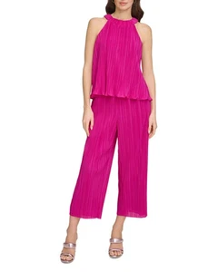 DKNY Women's Plisse Halter Top (Raspberry Cocktail, X-Small) - Picture 1 of 5