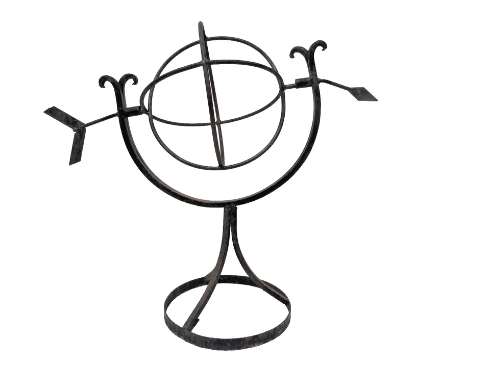 Кованая железная армиллярная сфера садовый декор деревенская металлическая стрела шар скульптура - Изображение 1 из 4