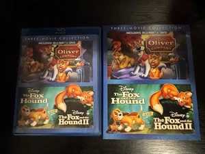 Disney The Fox and the Hound 1 & 2 / Oliver & Company (Blu-ray/DVD) + Slipcover - Picture 1 of 5