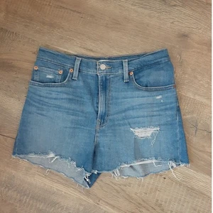 Levi's Red Tab High Rise Distressed Cut Off Denim Jean Shorts 30 GUC - Picture 1 of 5