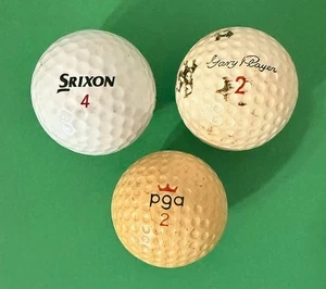 (3) Vintage Golfbälle PGA #2 Logo, Shakespeare Gary Player #2, Srixon Z-STARXV - Bild 1 von 3