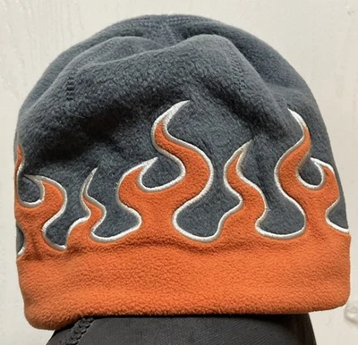 Gorro polar vintage LL Bean patrón llama niños talla mediana naranja gris Foto 1 de 4