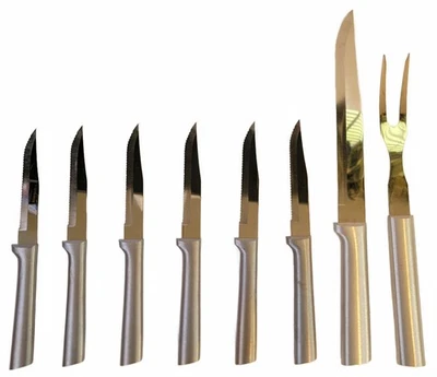 Juego de regalo para amantes de la carne de Rada, 6 cuchillos para carne, 1 cuchillo rebanador y 1 tenedor para tallar Foto 1 de 4