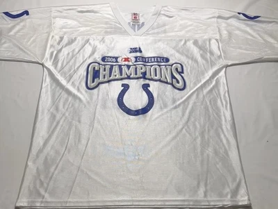 Camiseta de los Indianapolis Colts Peyton Manning NFL 2006 Campeones de la Conferencia 18 *LEER Foto 1 de 4