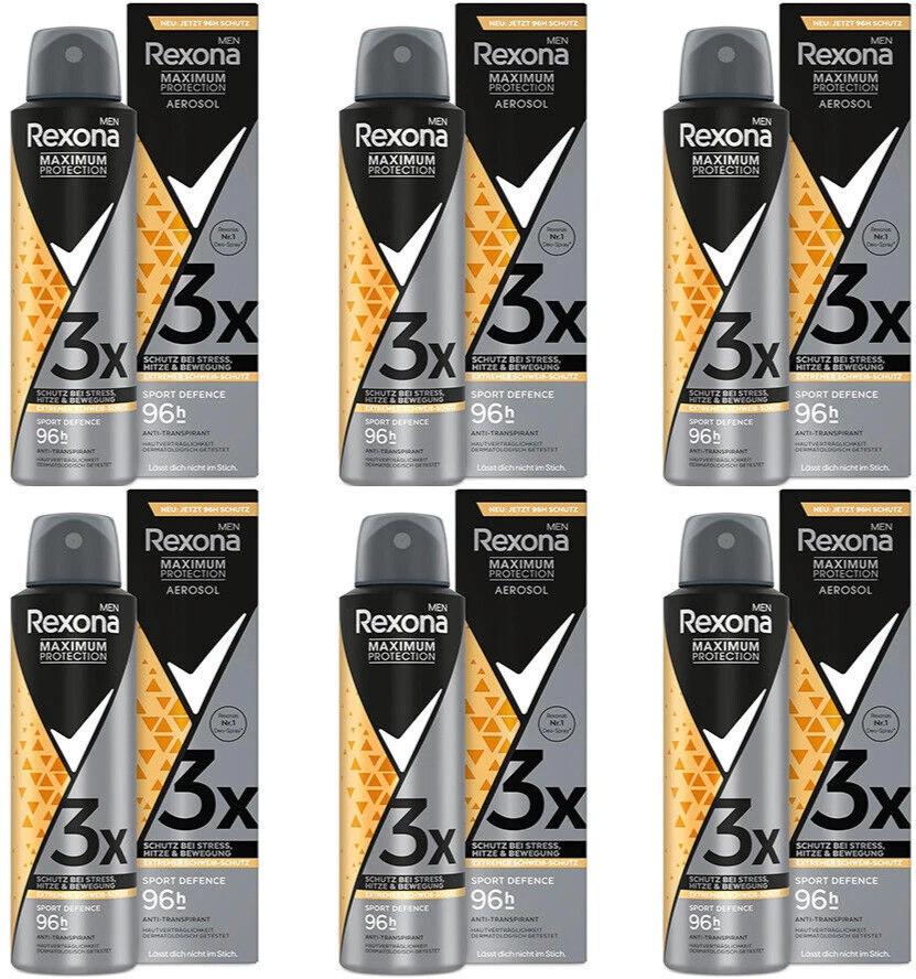 6x Rexona Men Maximum Protection Deo Spray Sport Defence,96h Schutz Deospray - Bild 1 von 1