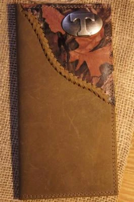 ZEP-PRO Tennessee Volunteers Roper Leather Fence Row Camo Wallet BURLAP GIFT BAG - Image 1 of 4
