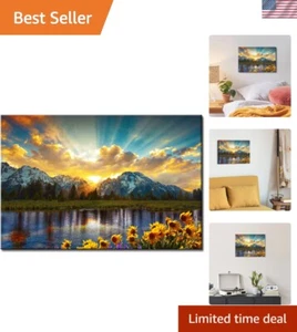 Mountain Landscape Canvas Wall Art Sunrise Nature Sunflower Scenery Photo Pri... - Picture 1 of 9