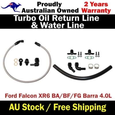 Línea de retorno de aceite turbo y línea de agua para Ford Falcon XR6 BA/BF/FG Barra 4,0 L Foto 1 de 4