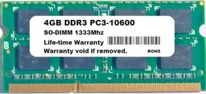 4GB DDR3 SODIMM IBM-Lenovo Lenovo B470 B550 B560 B570 B575 C320 G460 Ram Memory - Picture 1 of 2
