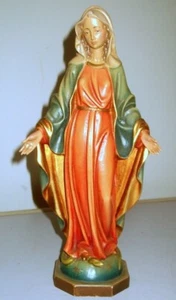 SCULTURA MADONNA IMMACOLATA 26cm. IN LEGNO DELLA VALGARDENA. - Foto 1 di 8