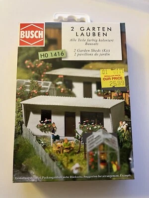 Busch 1416 HO Garden Sheds Garten Lauben Kit *Opened Estate Item Model Railroad - Image 1 of 4