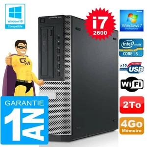 PC DELL 7010 Dt Core I7-2600 RAM 4Go Disk 2 To Wifi W7 - Picture 1 of 1