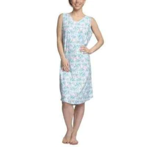White Orchid Womens Painted Floral Sleeveless Sleep Shirt Medium - Picture 1 of 7