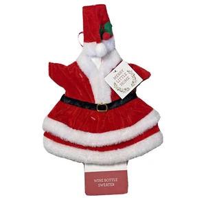 Santa Wine Bottle Sweater Dress with Hat NEW - Picture 1 of 9