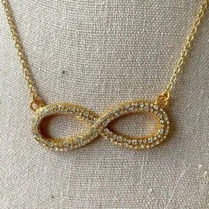 C.C. Skye Gold Crystal Infinity Necklace | 18 KT Gold Plated | NEW - Picture 1 of 8