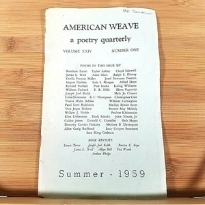 AMERICAN WEAVE: A Poetry Quarterly - Vintage Summer 1959 Booklet - Foto 1 di 9