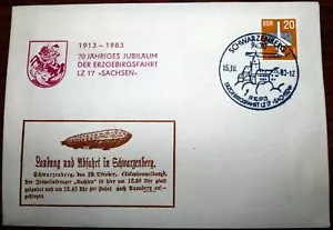 Brief Schwarzenberg 1983 DDR 70 Jahre Erzgebirgsfahrt Zeppelin LZ 17 Sachsen (IF - Bild 1 von 1