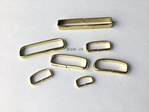 5 Flachdrahtschlaufe, D-Ring, Eisen VERMESSINGT 40mm - Bild 1 von 1