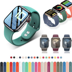 Silikon Sport Band Armband für Apple Watch Serie 9 8 7 6 5 4 SE 40/44/41/45/49 mm