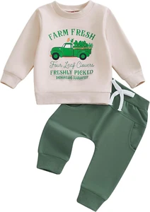 My First St Patricks Day Baby Boy Outfit Sweatshirt Pants Sweatsuit Toddler Infa - Picture 1 of 12