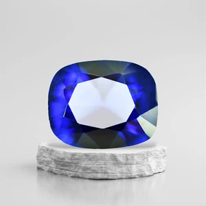 Natural Blue Tanzanite Faceted CERTIFIED 10.00 Ct Cushion Shape Loose Gemstones - Picture 1 of 6