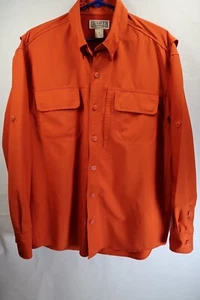 Duluth Trading Co Long Sleeve Orange Vented Fishing Outdoor Shirt Sz Medium EUC - Picture 1 of 9