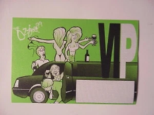 Ozzy Osbourne satin cloth backstage pass Green Horizonatal Rectangle OZZFEST VIP - Picture 1 of 1