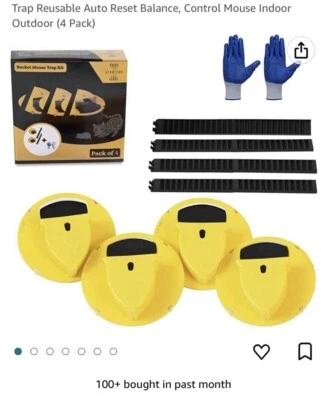 ОБНОВЛЕННАЯ мышеловка ведро 2025 упаковка 4 шт. БЫСТРАЯ ДОСТАВКА ИЗ США мышеловка - Изображение 1 из 4