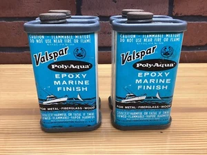 Vintage Tin Litho Valspar Epoxy Marine Finish Cool Nautical Graphics ๐ฅ๏ธ L๐K ! - Picture 1 of 9