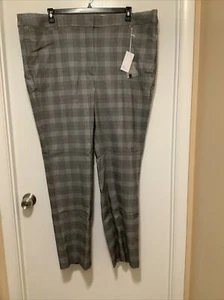 Lane Bryant Womens Size 26 NWT Perfect Pant Straight Leg Elastic Waist Plaid - Picture 1 of 7