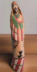 Double Figure Kachina Longhair Derrick Yazzie Navaho Wood Carving 13" - Bild 1 von 16