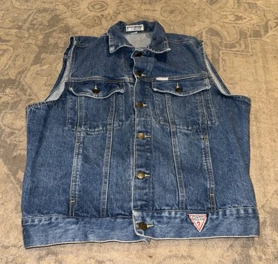 Chaleco de mezclilla vintage con botones delanteros azul talla pequeña con botones para mujer adivina georgio marciano jean Foto 1 de 4