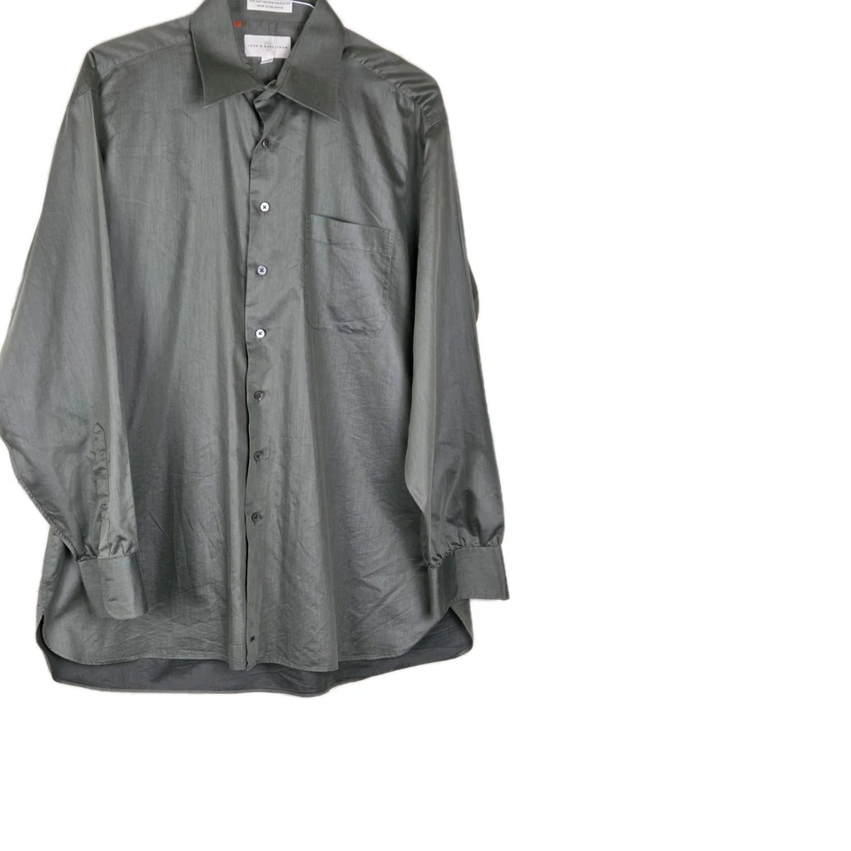 Camisa de vestir John W Nordstrom para hombre 17-36 alta verde musgo abotonada manga larga Foto 1 de 4