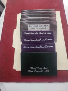 1996 SILVER PROOF SET (3) 1993 PROOF SETS (5) 1996 MINT SETS no DIME - Picture 1 of 1