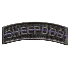 Schäferhund Schulterlasche gedämpft bestickt dünne blaue Linie taktischer Verschluss Patch - Bild 1 von 2