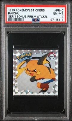 RAICHU Prism Sticker #PR40 Pokemon Artbox 1999 - PSA 8 - Image 1 of 2