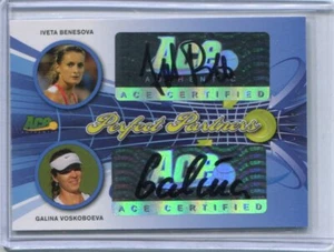 2013 ACE Tennis IVETA BENESOVA. GALINA VOSKOBOEVA Perfect Partners Autograph #/5 - Picture 1 of 1