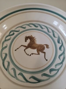 Vintage Horse Animal Pottery Bowl Handpainted Handbuilt By Jean Higgins 90s - Picture 1 of 10