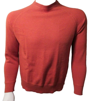 perry ellis men merino wool sweater crew raglan orange L - Image 1 of 4